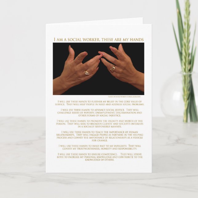 I Am A Social Worker, These Are My Hands Cards (Front)