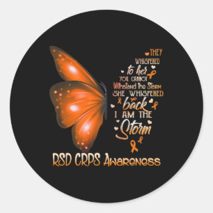 I Am A Storm Rsd Crps Awareness Butterfly Classic Round Sticker