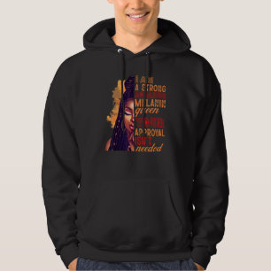 I am A Strong Aquarius Melanin Queen Zodiac Black Hoodie