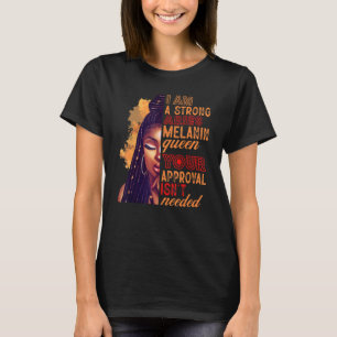 I am A Strong Aries Melanin Queen Zodiac Black Wom T-Shirt