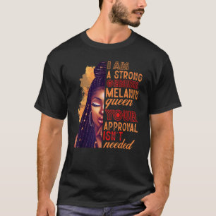 I am A Strong Gemini Melanin Queen Zodiac Black Wo T-Shirt