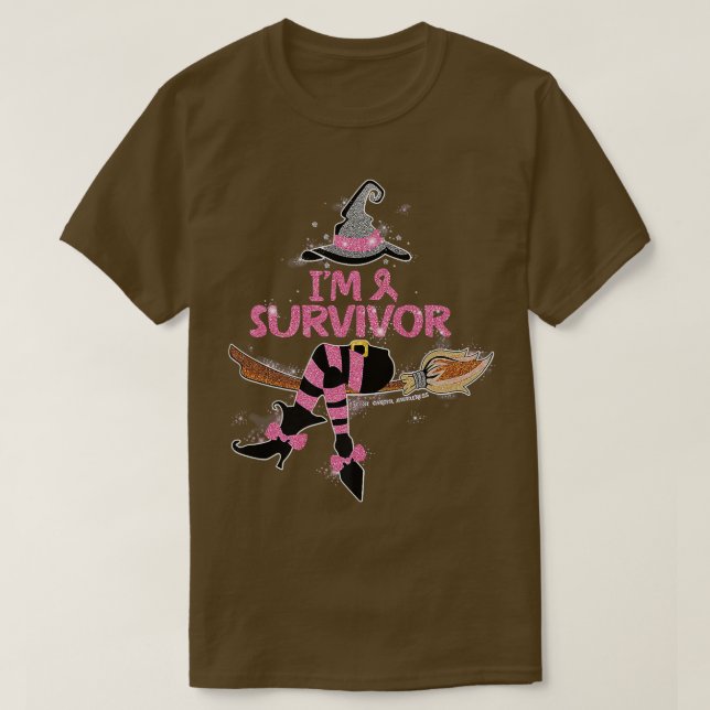 I Am A Survivor Breast Cancer Awareness Halloween  T-Shirt (Design Front)