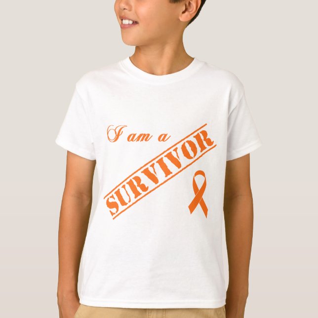 I am a Survivor - Orange Ribbon T-Shirt (Front)