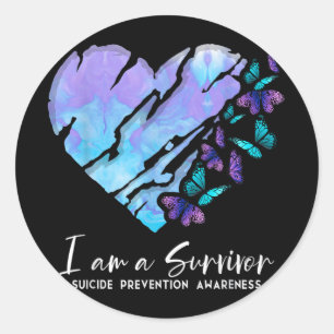 I Am A Survivor Suicide Prevention Awareness _3  Classic Round Sticker