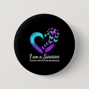 I Am A Survivor Suicide Prevention Awareness  6 Cm Round Badge