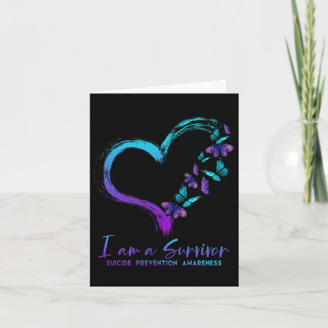 I Am A Survivor Suicide Prevention Awareness  Card (Front)