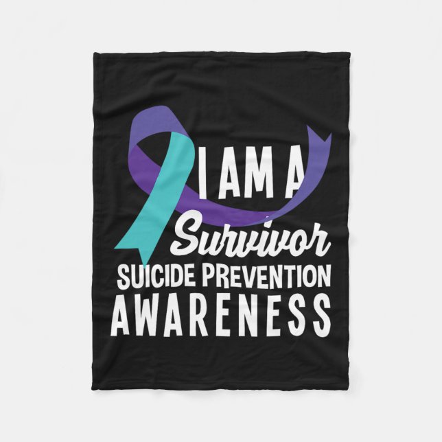 I Am A Survivor Suicide Prevention Awareness  Fleece Blanket (Front)