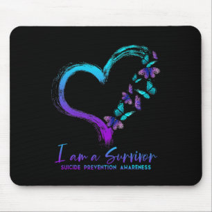 I Am A Survivor Suicide Prevention Awareness Heart Mouse Pad