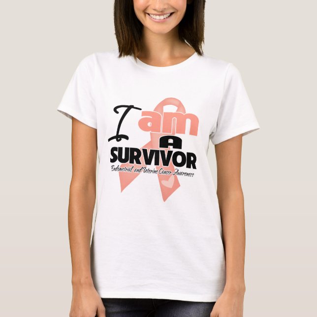 I am a Survivor - Uterine Cancer T-Shirt (Front)