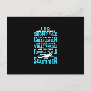 I Am A Swimmer Funny Swimming Pool Swim Lover Gift Announcement Postcard