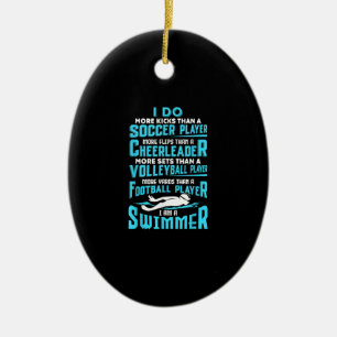 I Am A Swimmer Funny Swimming Pool Swim Lover Gift Ceramic Tree Decoration