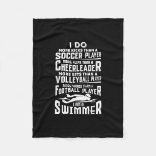 I Am A Swimmer Funny Swimming Pool Swimmer Gift Fleece Blanket