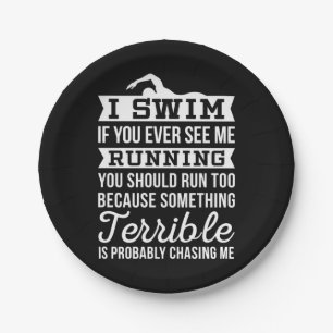 I Am A Swimmer Paper Plate