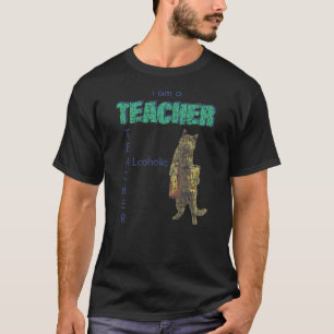 I Am A Teacher Alcoholic Cat Beer Funny Feline T-Shirt