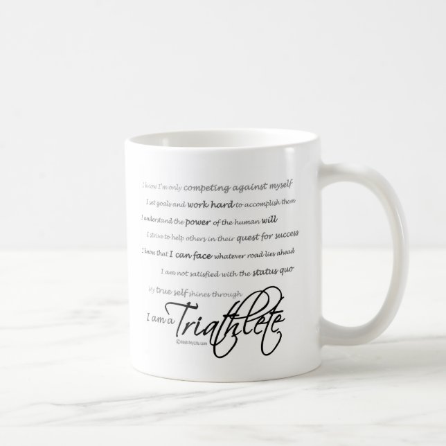 I am a Triathlete - Script Coffee Mug (Right)