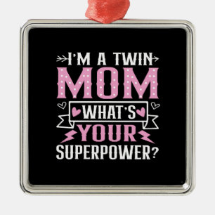 I Am A Twin Mum Metal Tree Decoration