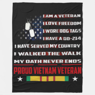 I AM A VETERAN FLEECE BLANKET
