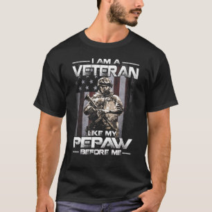 I Am A Veteran Like My Pepaw Before Me Usa Flag T-Shirt