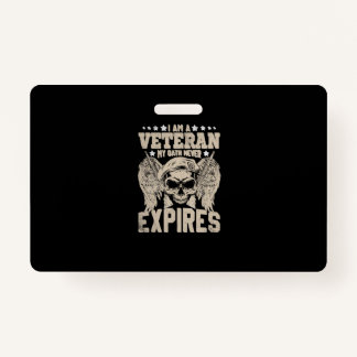 i am a veteran my oath never expires ID badge