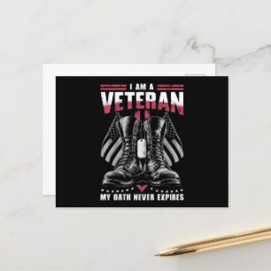 I am A Veteran My Oath Never Expires Veteran Day Postcard