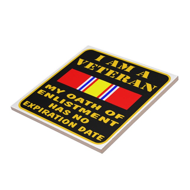 I Am A Veteran My Oath Of Enlistment Has No Expire Tile (Side)