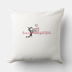 " I am a Volleyball Girl" Throw Pillow