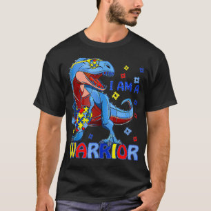 I Am A W Arrior Autism Family TR E Dinosaur Autism T-Shirt
