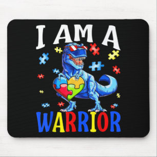 I Am A Warrior Autism Family Dinosaur Autism Mouse Pad