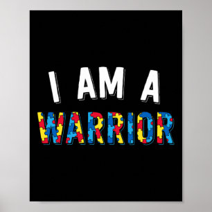 I Am A Warrior Autism Family Puzzle Autism Awarene Poster