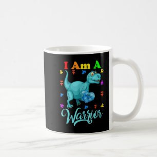 I Am A Warrior Autism Family TRex Dinosaur Autism Coffee Mug
