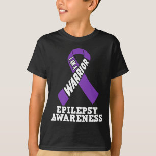 I Am A Warrior Epilepsy Awareness Ribbon Disease  T-Shirt