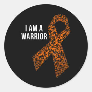 I Am A Warrior Leukaemia Awareness Day Fighter Ora Classic Round Sticker