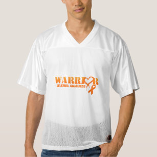 I Am A Warrior Leukemia Awareness Orange Ribbon Men's Football Jersey