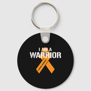 I Am A Warrior Orange Ribbon Leukaemia Awareness  Key Ring