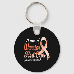 I Am A Warrior RSD CRPS Awareness Orange Ribbon Key Ring