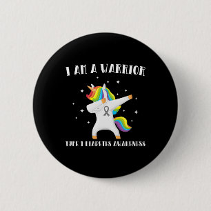 I Am A Warrior Type 1 Diabetes Awareness 6 Cm Round Badge