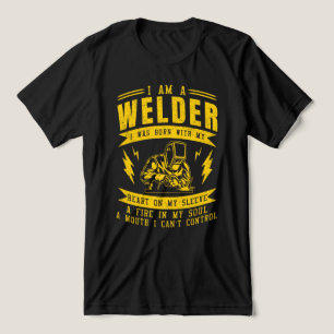 I am a welder. I was born with My Heart Tri-Blend Shirt