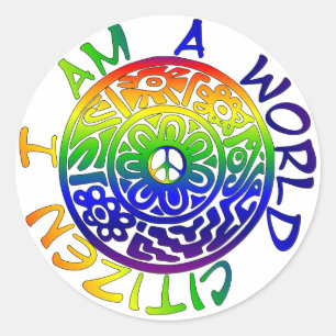 I Am A World Citizen Classic Round Sticker