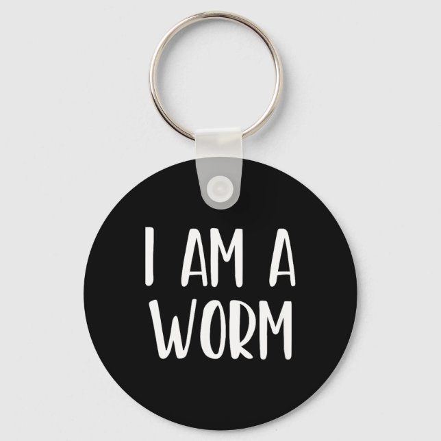 I Am A Worm Halloween Im Simple Costume Easy Funny Key Ring (Front)