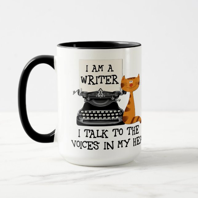 I Am A Writer I Talk to the Voices in My Head Mug (Left)