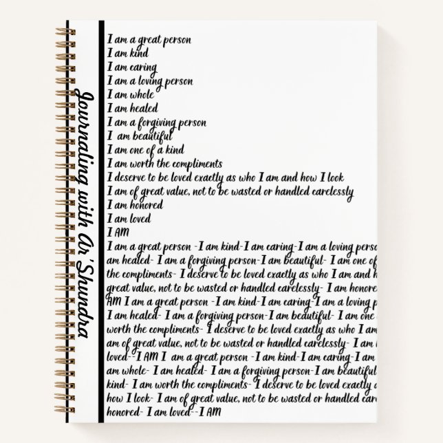 I AM AFFIRMATION Spiral Notebook (Front)