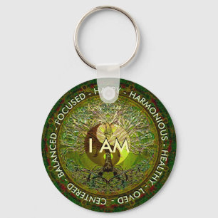 I Am Affirmation Yin Yang Key Ring