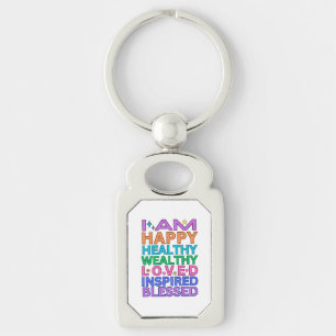 I Am Affirmations Keychain – Colorful Mantra