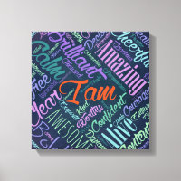 I am Affirmations Word Cloud Art