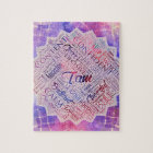 I am Affirmations Word Cloud Art in lotus