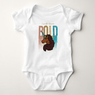 I am Afro Unicorn Bold Glitter Design Baby Bodysuit