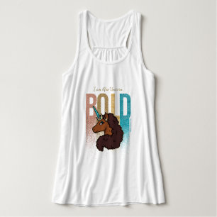 I am Afro Unicorn   Bold Glitter Design Singlet