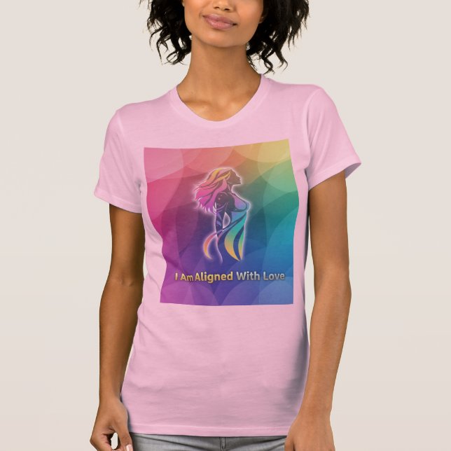 I Am Aligned With Love Modern Spiritual Art T-Shirt (Front)
