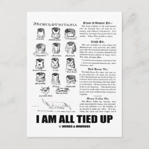 I Am All Tied Up (Tie Knowledge Humour) Postcard