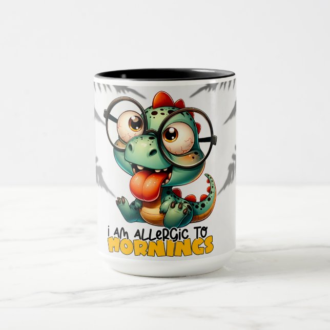 "I am Allergic to Mornings" Coffee/Tea  Mug (Center)